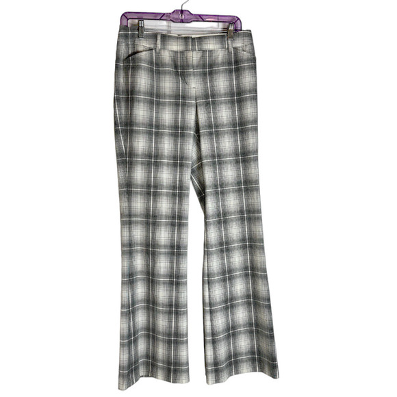 Womens Express Y2k Editor Trouser Wide legged Pants Grey Plaid  Size 4 Small - Picture 1 of 8
